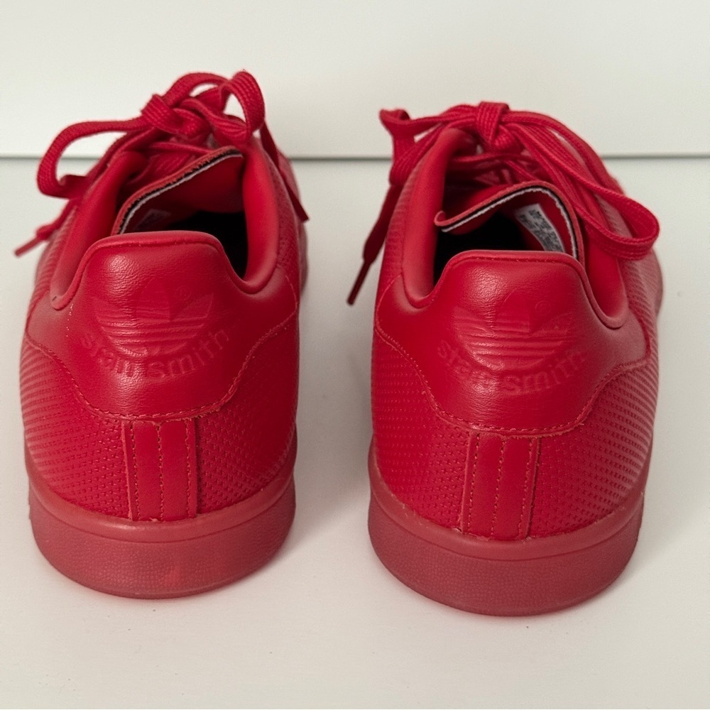 Adidas Stan Smith ART S80248 Scarlett Red Leather Embossed Sneakers Size 10.5 - Picture 8 of 11